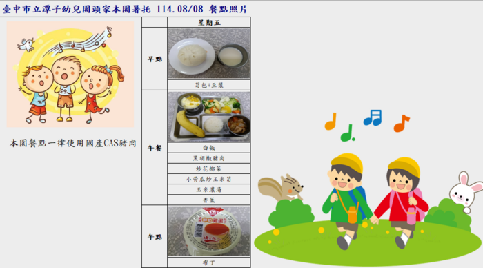 114.08.08頭家本園暑托餐點照片圖片